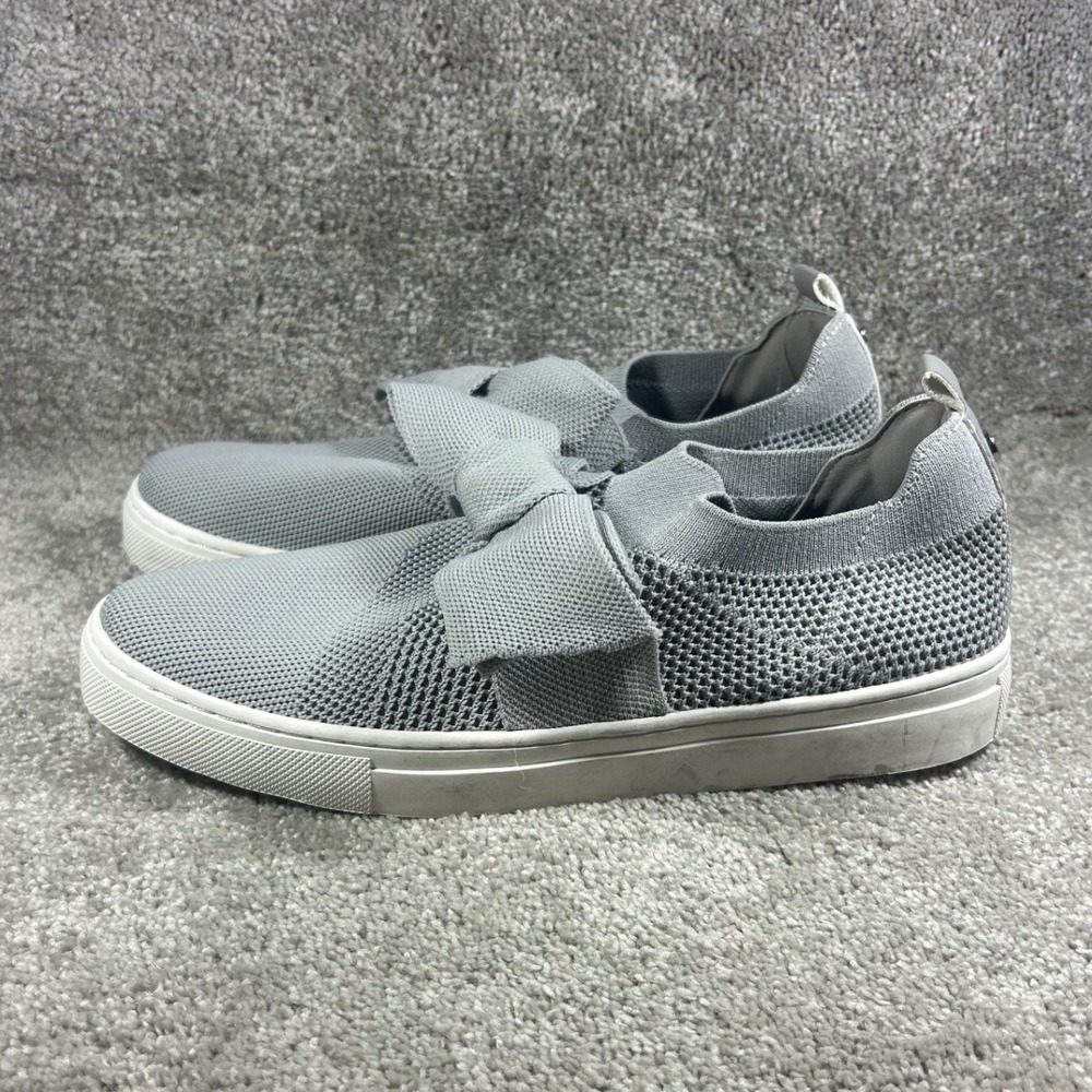 Bandolino Bryce Slip On Sneaker Grey Knit Oversized Bow Womens 9.5M